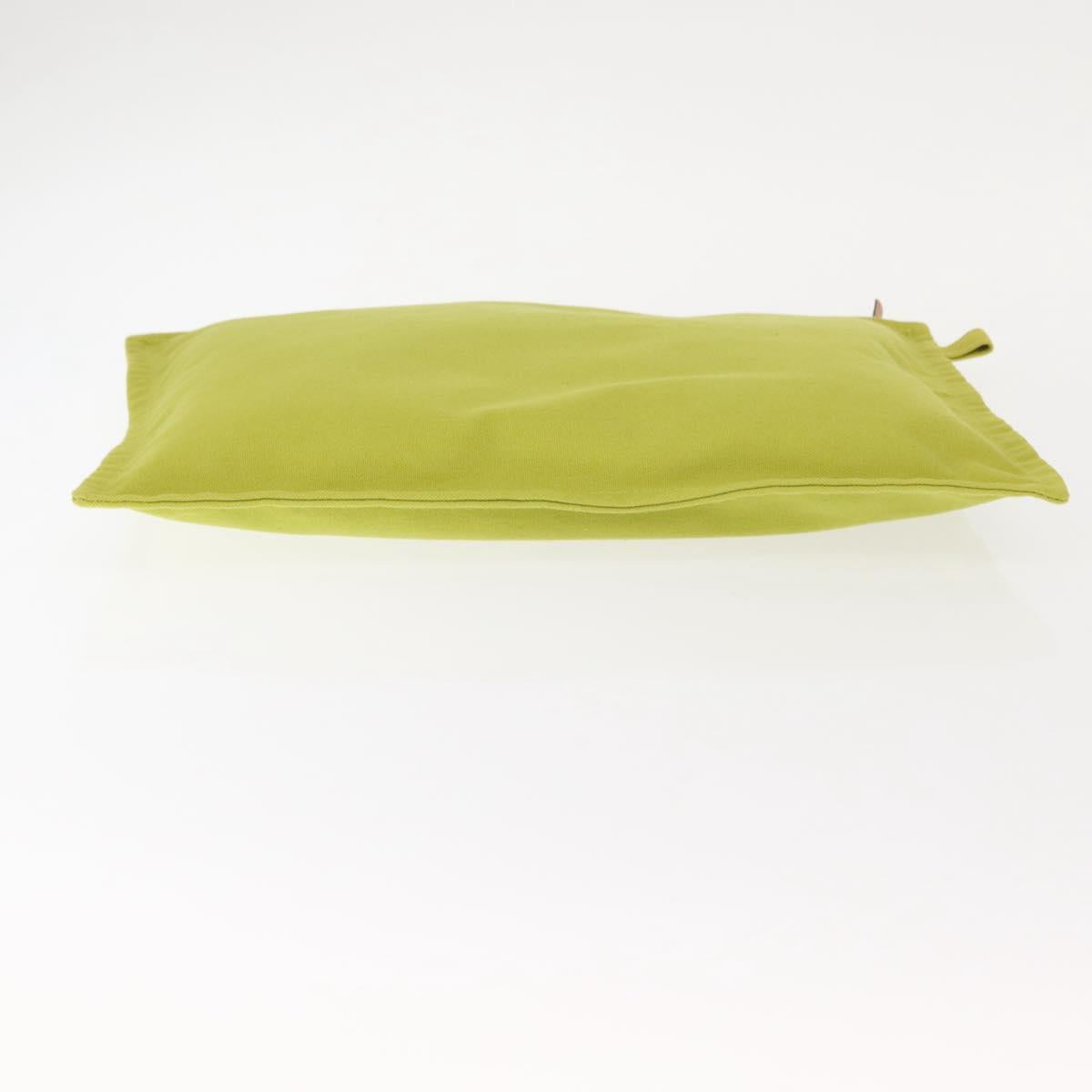 HERMES Bora Bora Pouch Canvas 3 Set Green Silver Auth 147270