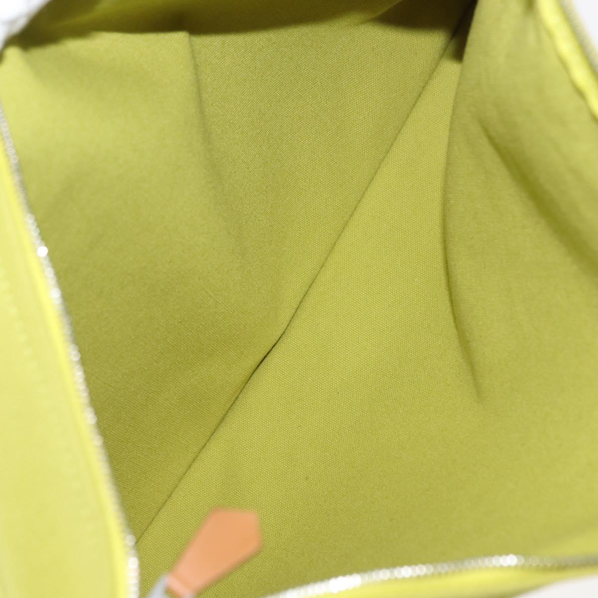 HERMES Bora Bora Pouch Canvas 3 Set Green Silver Auth 147270