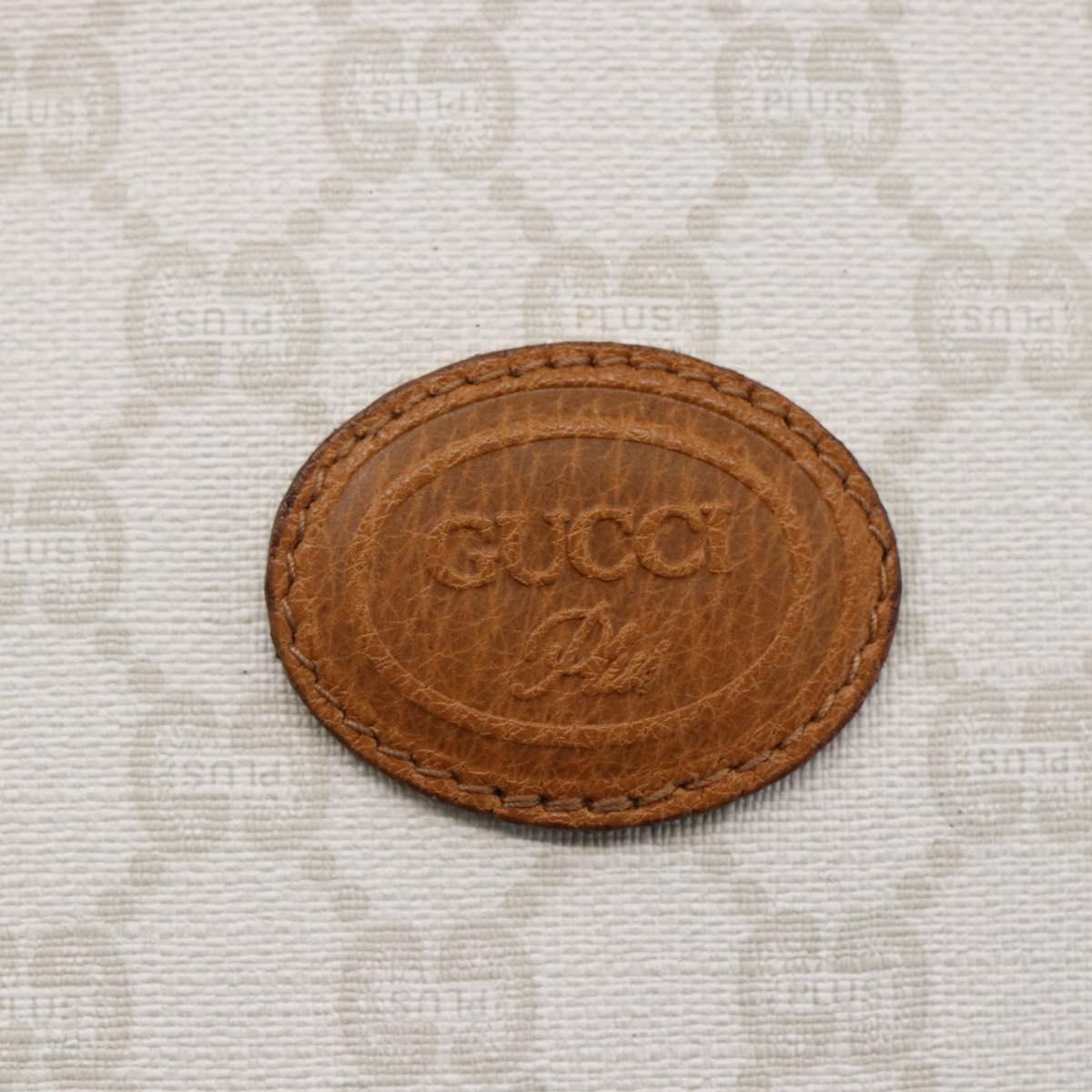 GUCCI GG Supreme GUCCI PLUS Clutch Bag PVC Leather White Auth 147271