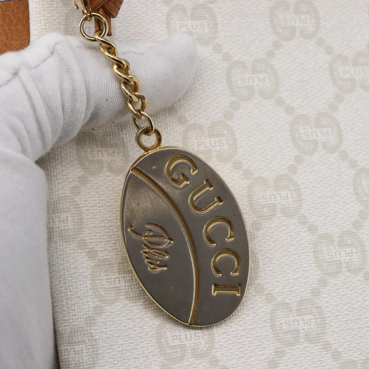 GUCCI GG Supreme GUCCI PLUS Clutch Bag PVC Leather White Auth 147271