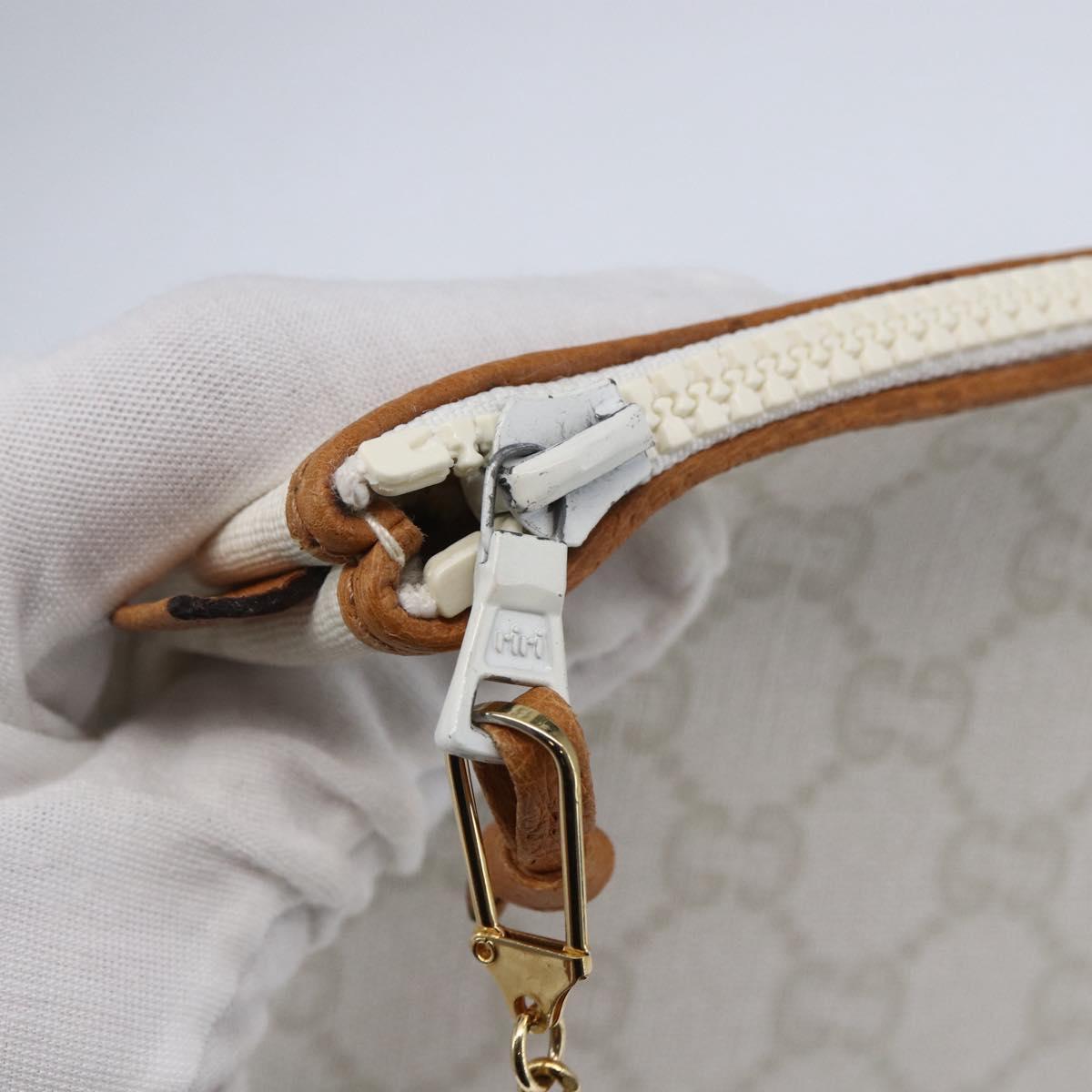 GUCCI GG Supreme GUCCI PLUS Clutch Bag PVC Leather White Auth 147271