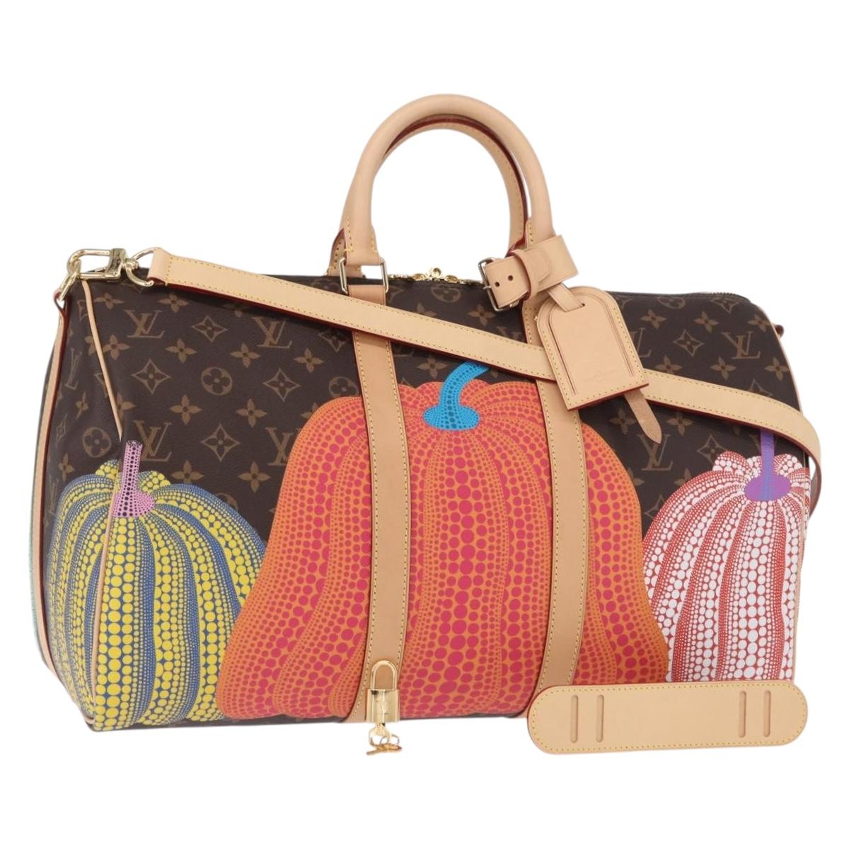 LOUIS VUITTON Yayoi Kusama Keepall Bandouliere 45 Bag M46441 LV Auth 147286SM