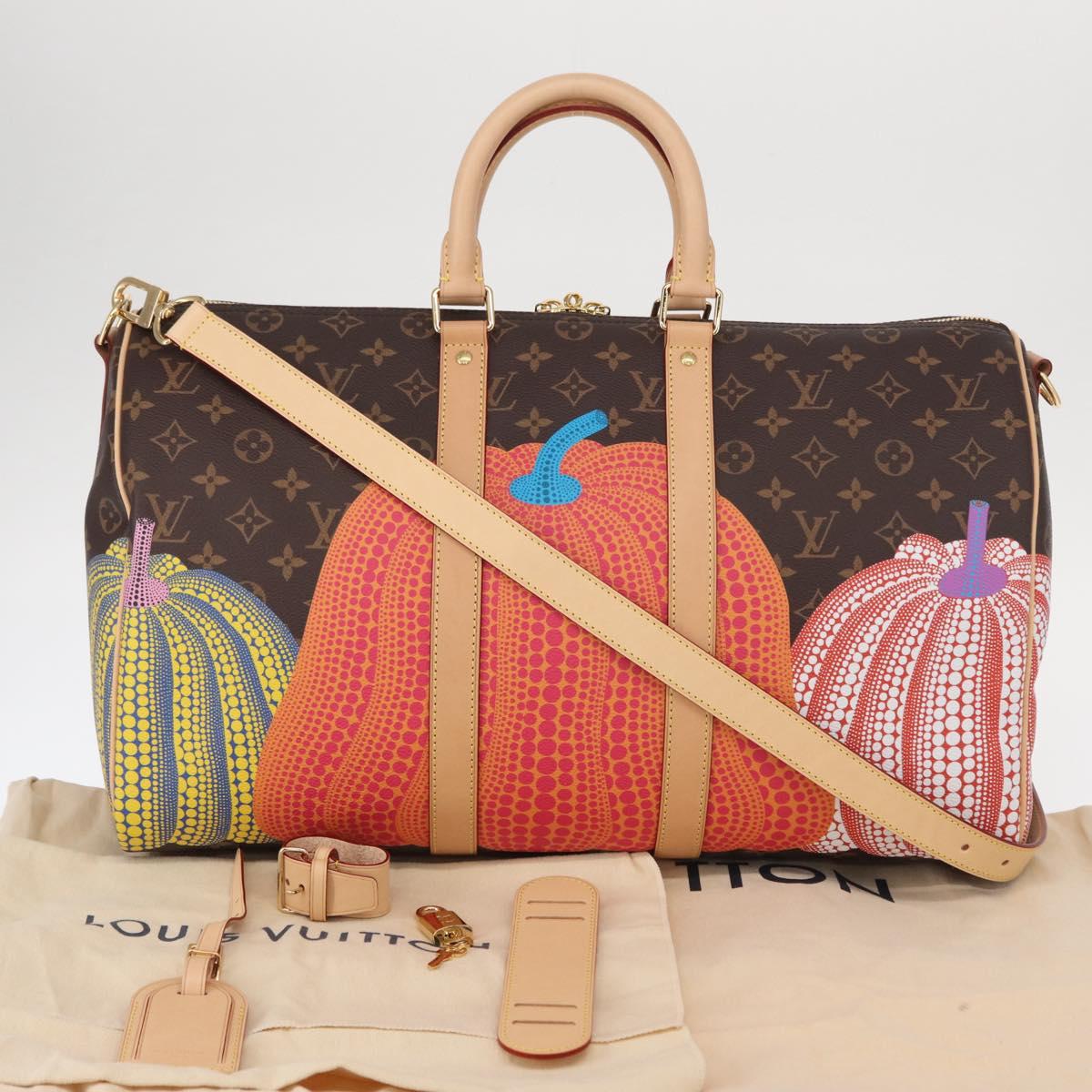 LOUIS VUITTON Yayoi Kusama Keepall Bandouliere 45 Bag M46441 LV Auth 147286SM