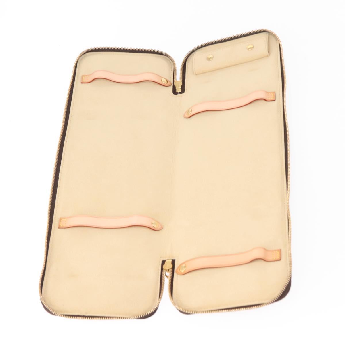 LOUIS VUITTON Monogram Etui 5 Cravat Necktie Case M47535 LV Auth 147323