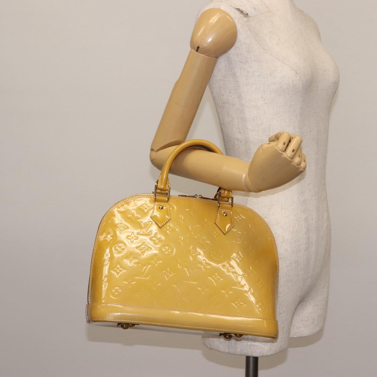 LOUIS VUITTON Vernis Alma PM Hand Bag 2way Rose Florentin M90170 Auth 147339