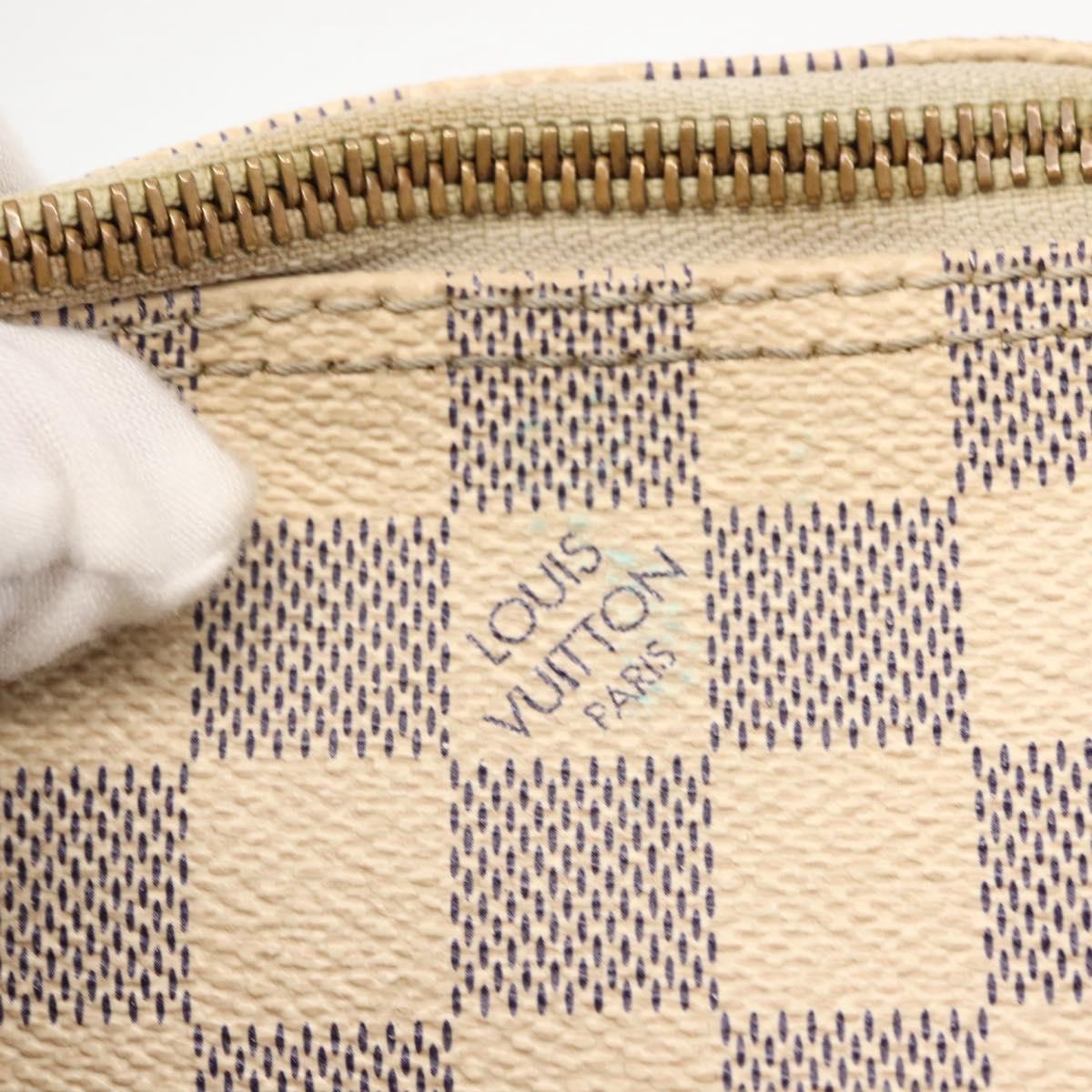 LOUIS VUITTON Damier Azur Saleya PM Tote Bag N51186 LV Auth 147356