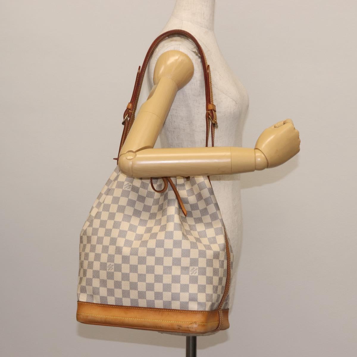 LOUIS VUITTON Damier Azur Noe Shoulder Bag N42222 LV Auth 147357