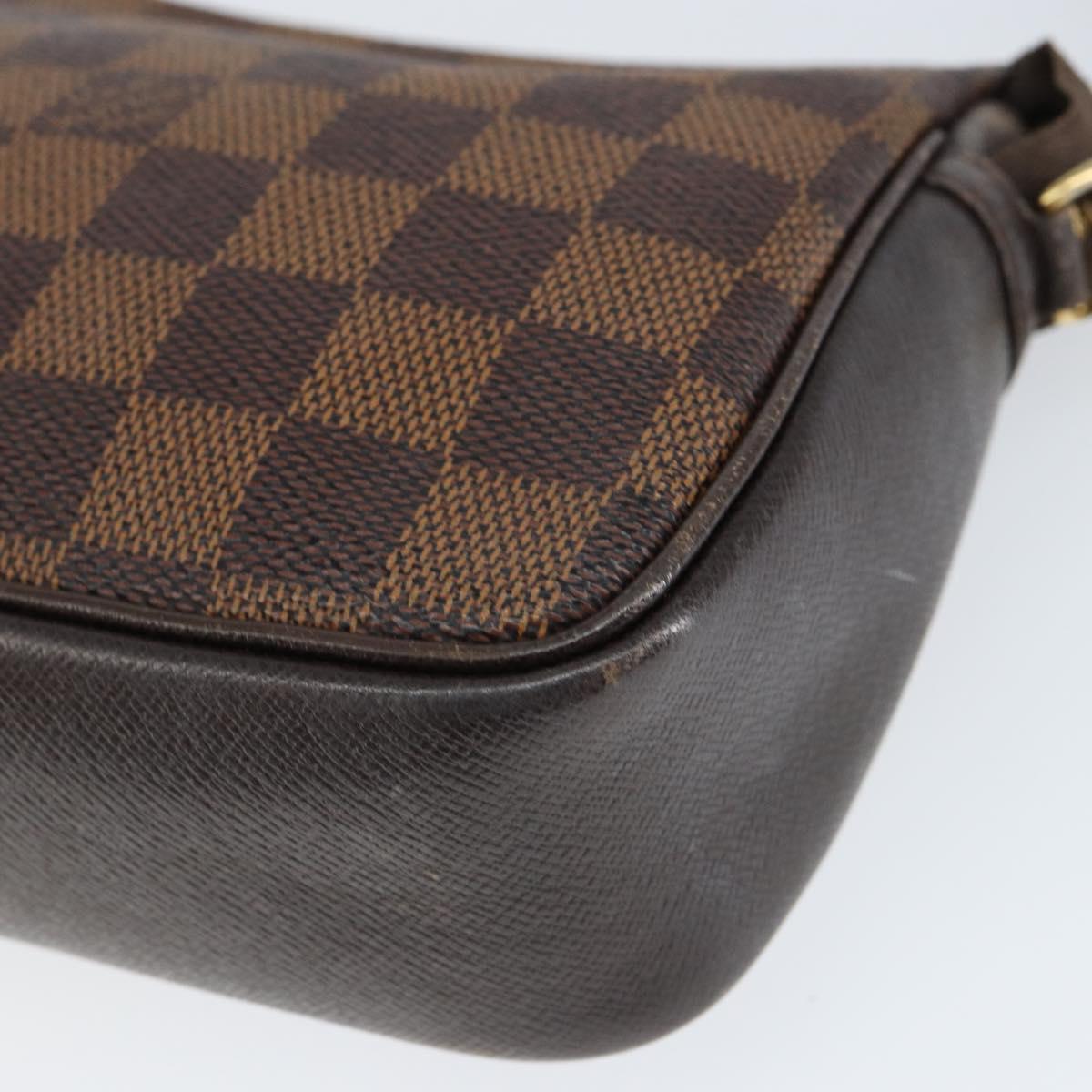 LOUIS VUITTON Damier Ebene Trousse Makeup Pouch N51982 LV Auth 147358