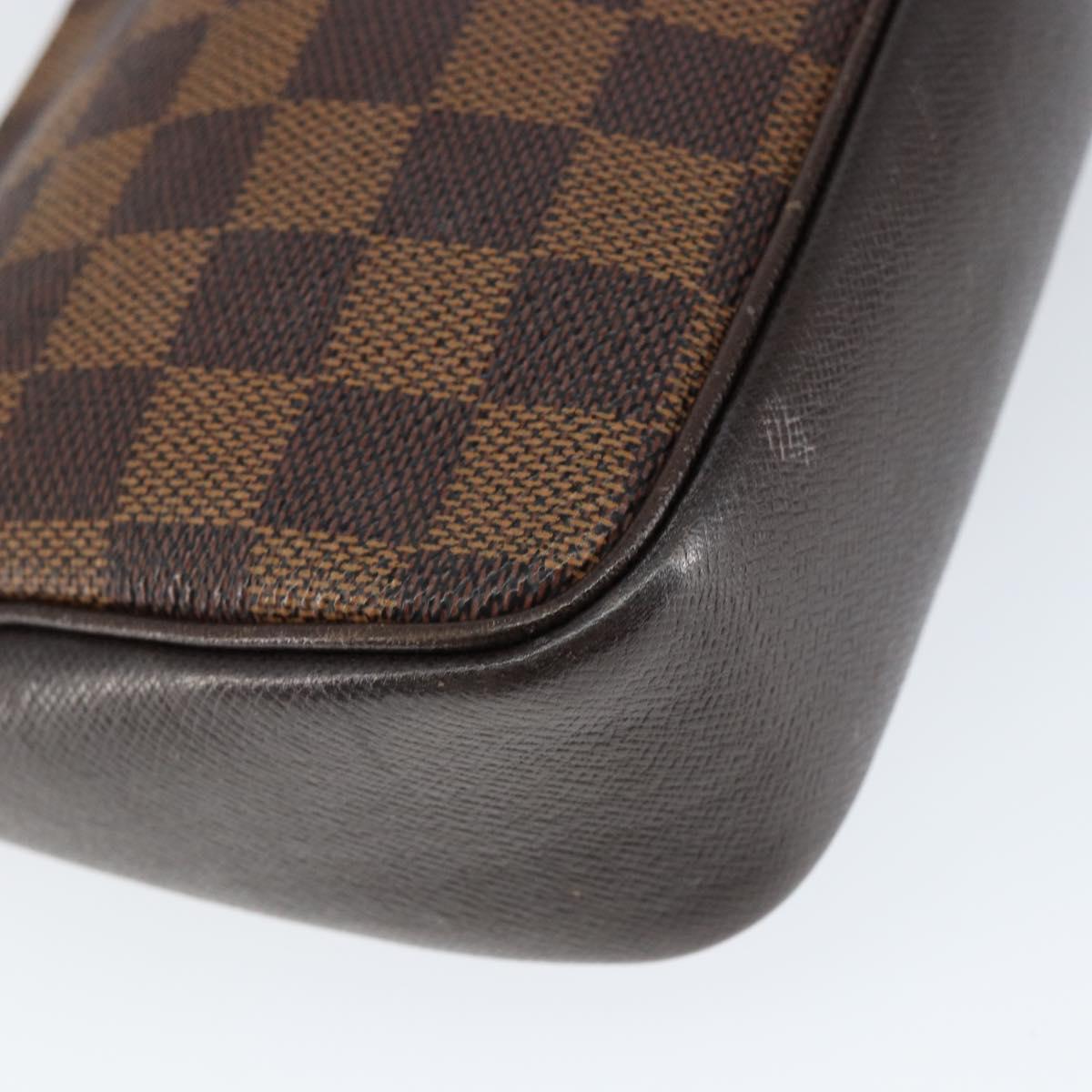 LOUIS VUITTON Damier Ebene Trousse Makeup Pouch N51982 LV Auth 147358