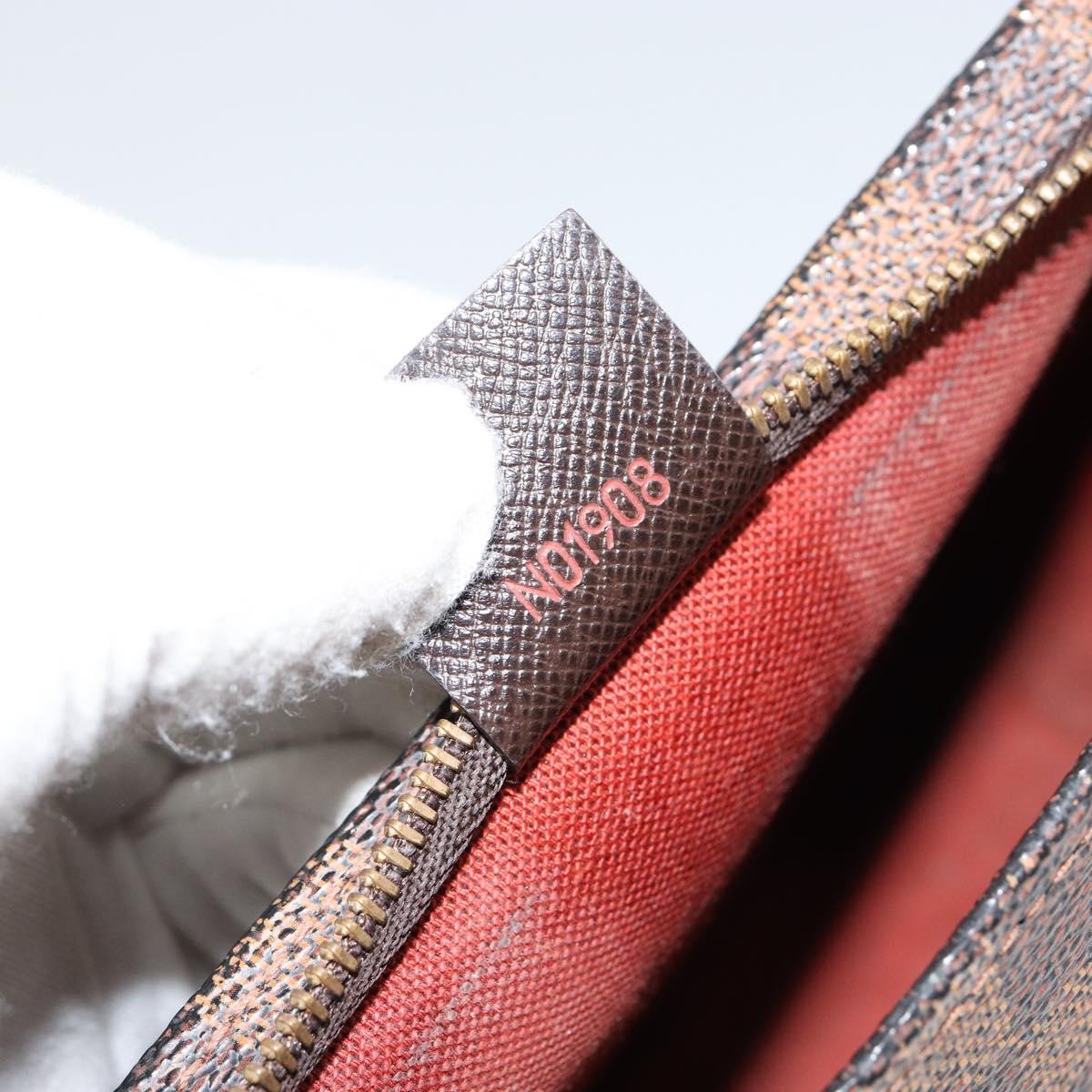 LOUIS VUITTON Damier Ebene Trousse Makeup Pouch N51982 LV Auth 147358