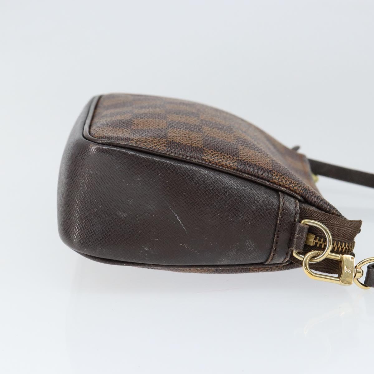 LOUIS VUITTON Damier Ebene Trousse Makeup Pouch N51982 LV Auth 147358