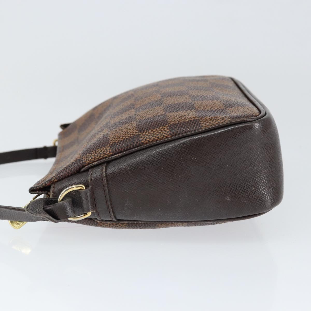 LOUIS VUITTON Damier Ebene Trousse Makeup Pouch N51982 LV Auth 147358