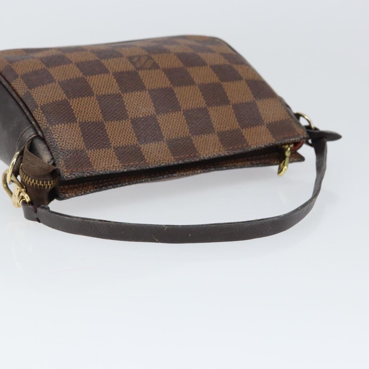 LOUIS VUITTON Damier Ebene Trousse Makeup Pouch N51982 LV Auth 147358
