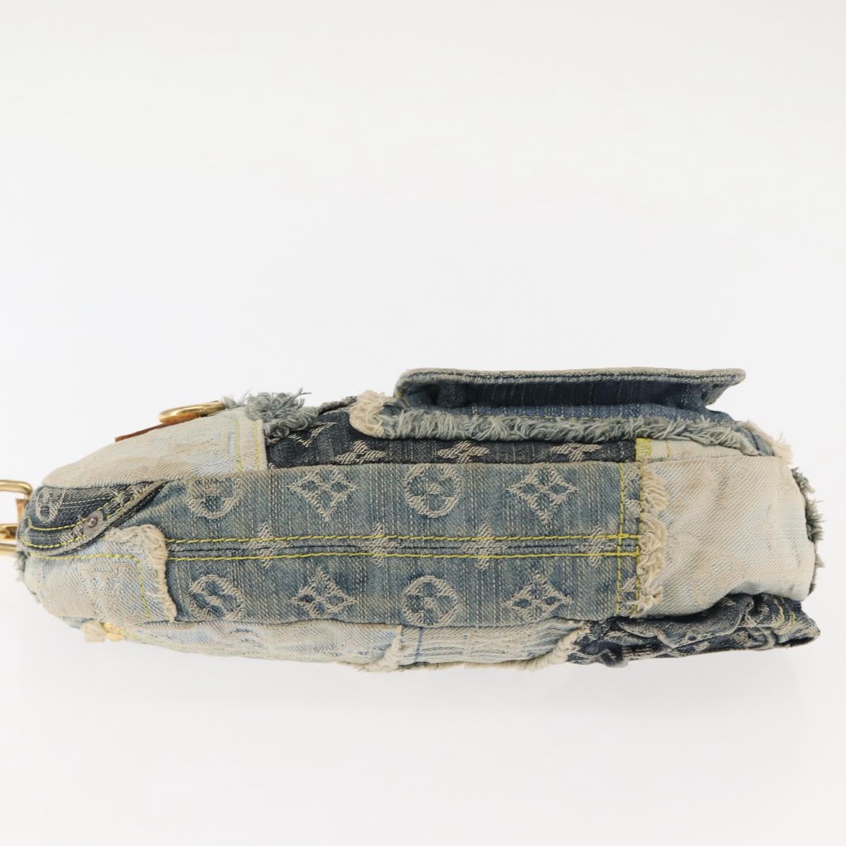 LOUIS VUITTON Monogram Denim Pouch Shoulder Bag Blue M95382 LV Auth 147361