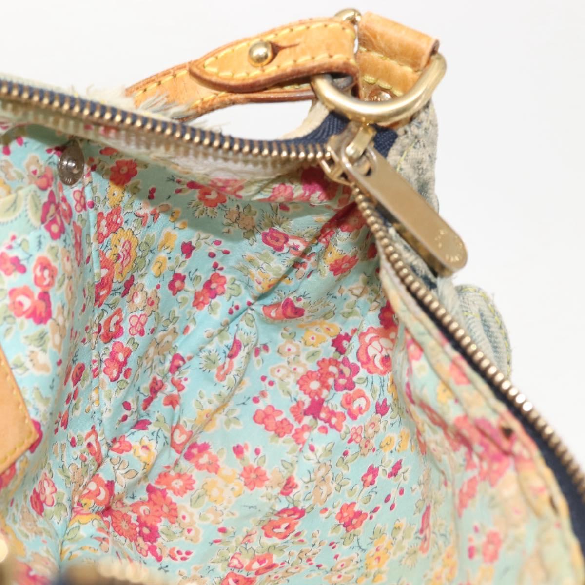 LOUIS VUITTON Monogram Denim Pouch Shoulder Bag Blue M95382 LV Auth 147361