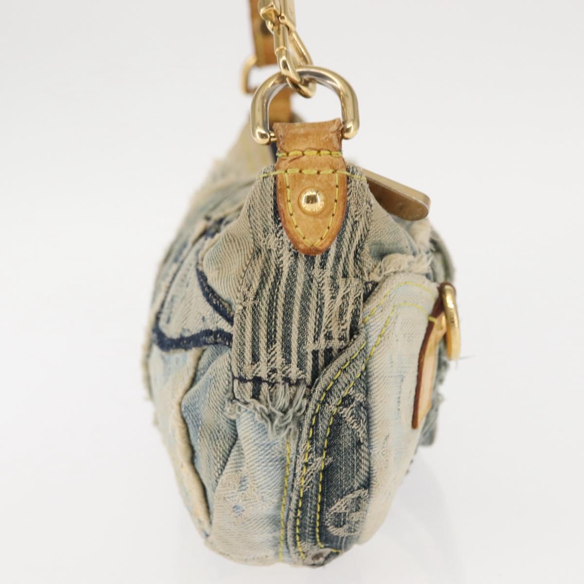 LOUIS VUITTON Monogram Denim Pouch Shoulder Bag Blue M95382 LV Auth 147361