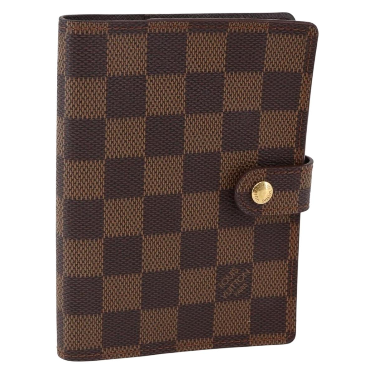 LOUIS VUITTON Damier Ebene Agenda PM Day Planner Cover R20700 LV Auth 147369