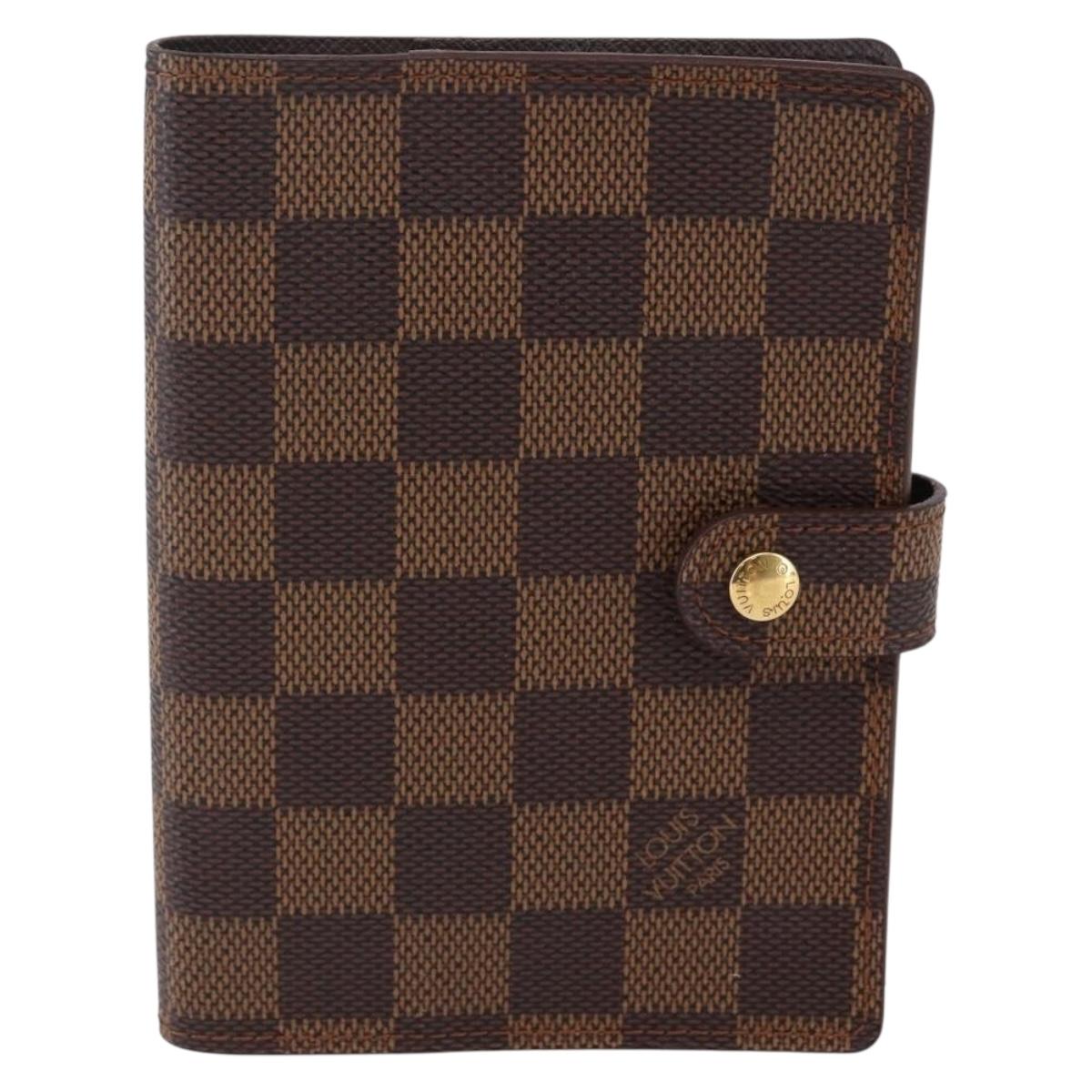 LOUIS VUITTON Damier Ebene Agenda PM Day Planner Cover R20700 LV Auth 147369