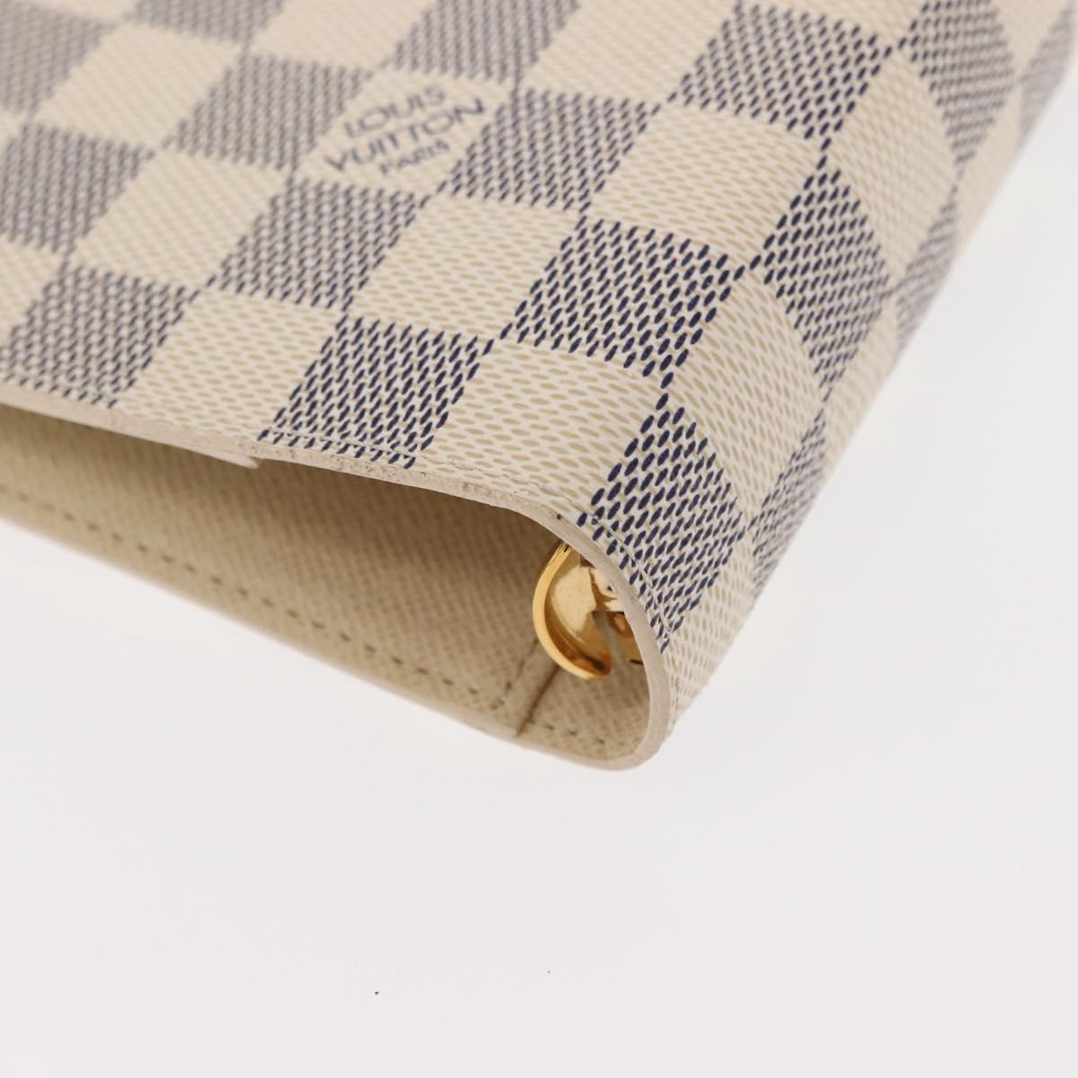 LOUIS VUITTON Damier Azur Agenda MM Day Planner Cover R20707 LV Auth 147370