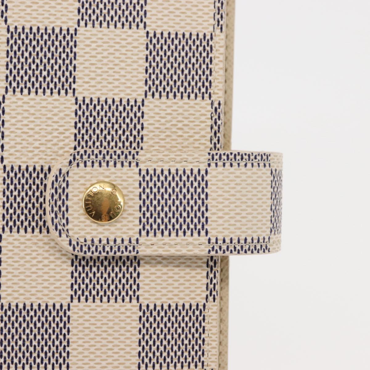 LOUIS VUITTON Damier Azur Agenda MM Day Planner Cover R20707 LV Auth 147370