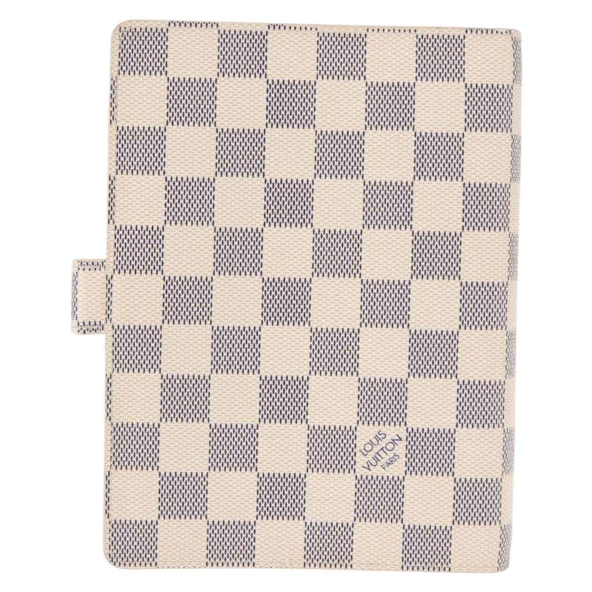 LOUIS VUITTON Damier Azur Agenda MM Day Planner Cover R20707 LV Auth 147370