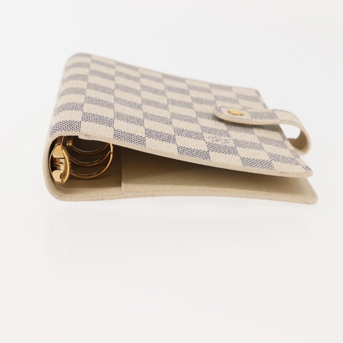 LOUIS VUITTON Damier Azur Agenda MM Day Planner Cover R20707 LV Auth 147370
