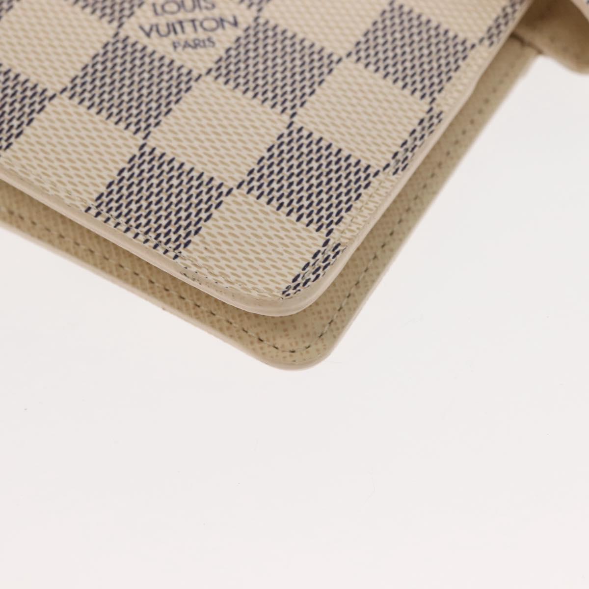 LOUIS VUITTON Damier Azur Agenda MM Day Planner Cover R20707 LV Auth 147370