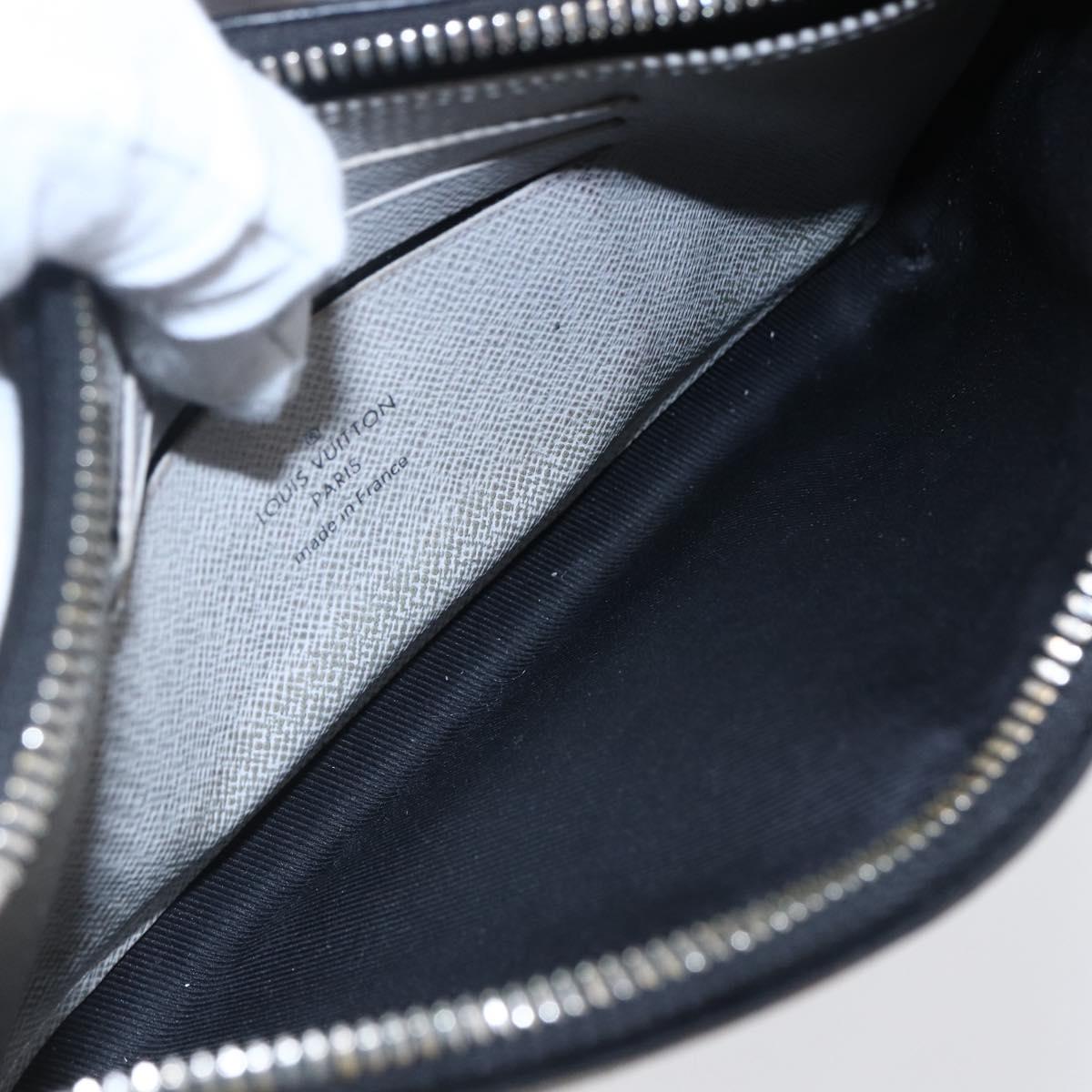 LOUIS VUITTON Monogram Taigarama Pochette Discovery PM Gray M30279 Auth 147372