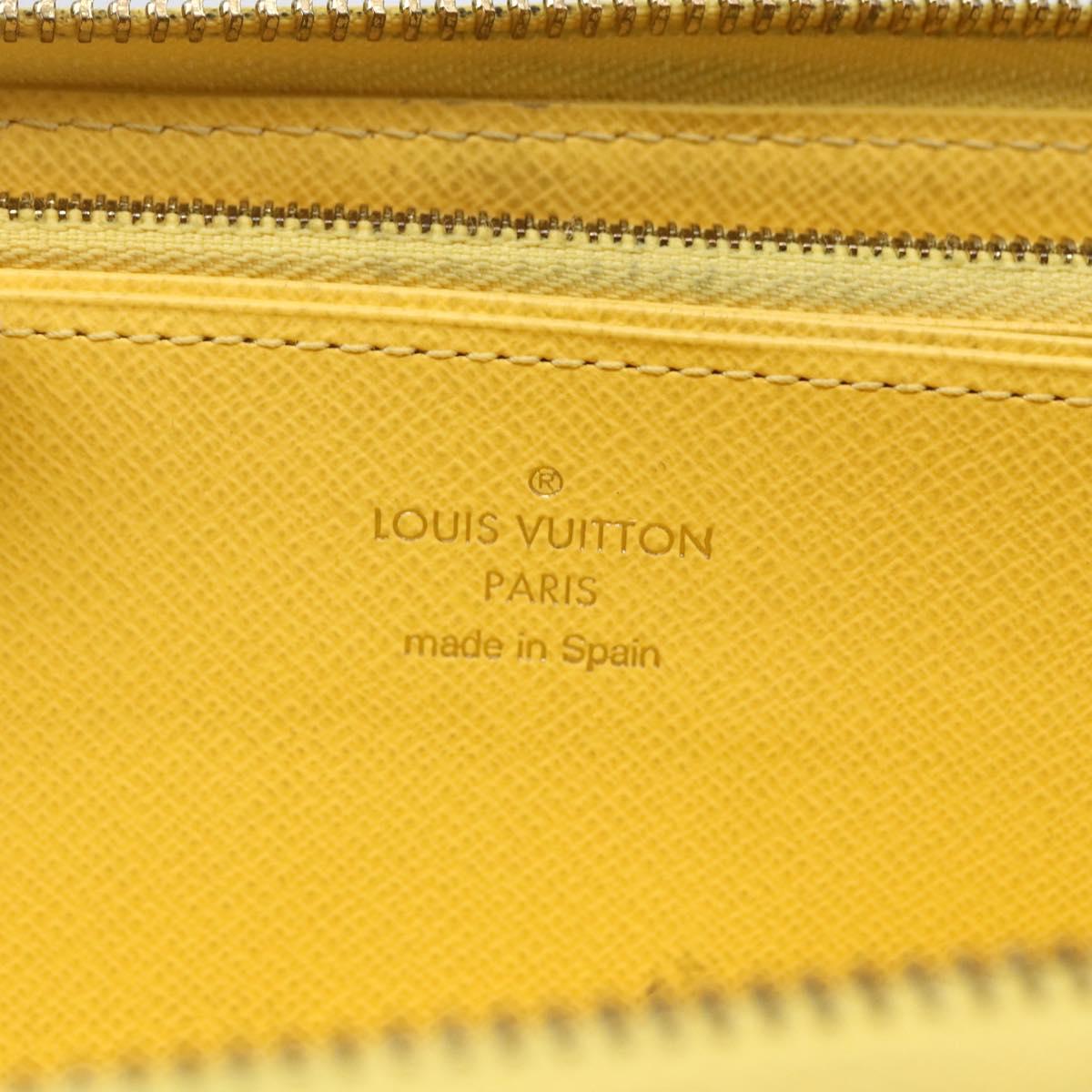 LOUIS VUITTON Damier Azur Zippy Wallet Long Wallet Yellow N60223 LV Auth 147375