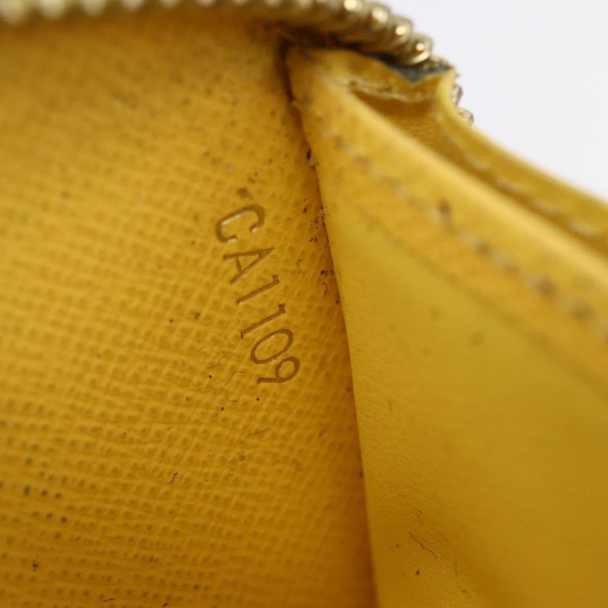 LOUIS VUITTON Damier Azur Zippy Wallet Long Wallet Yellow N60223 LV Auth 147375