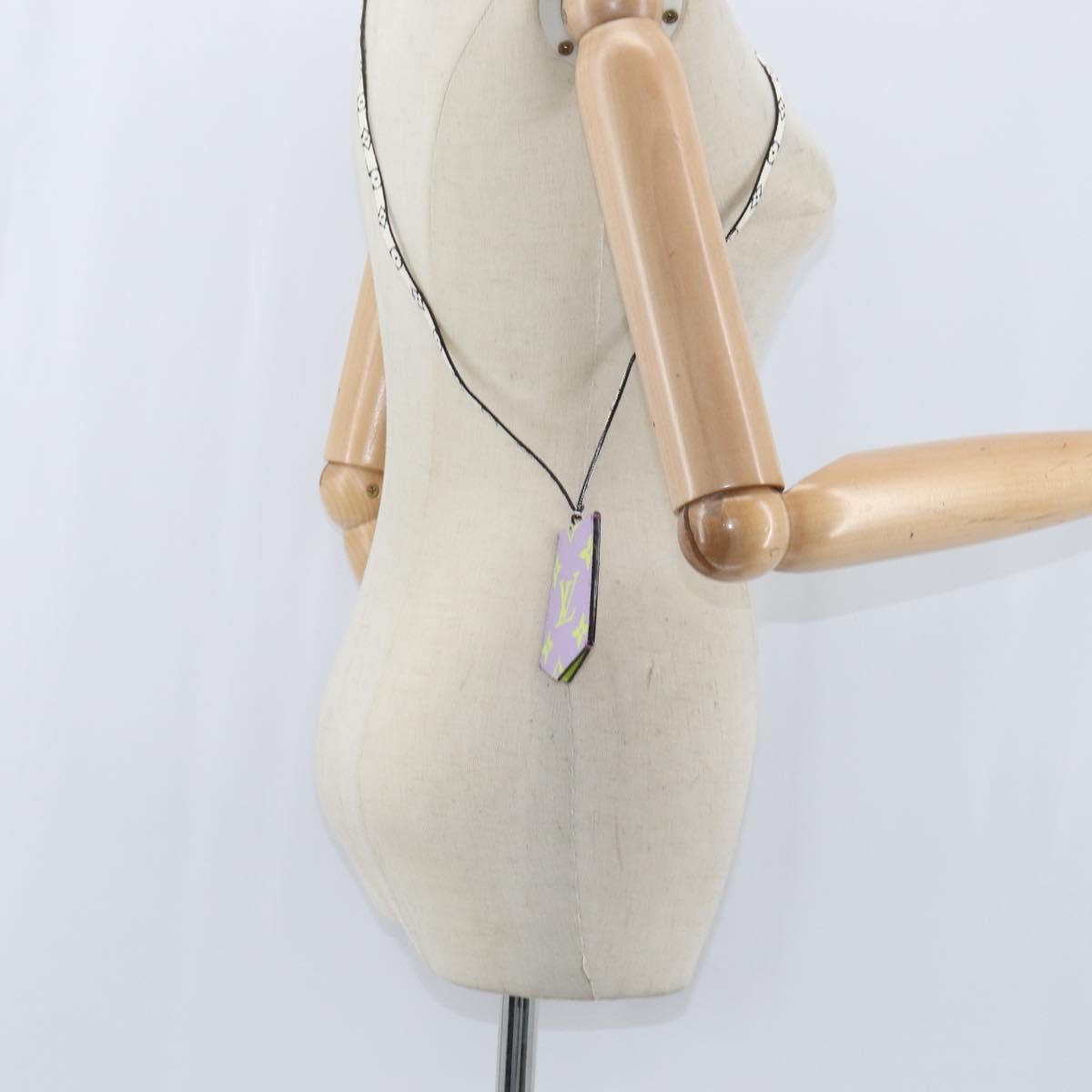 LOUIS VUITTON Monogram Giant Cloche Cles Necklace Purple M67795 LV Auth 147378