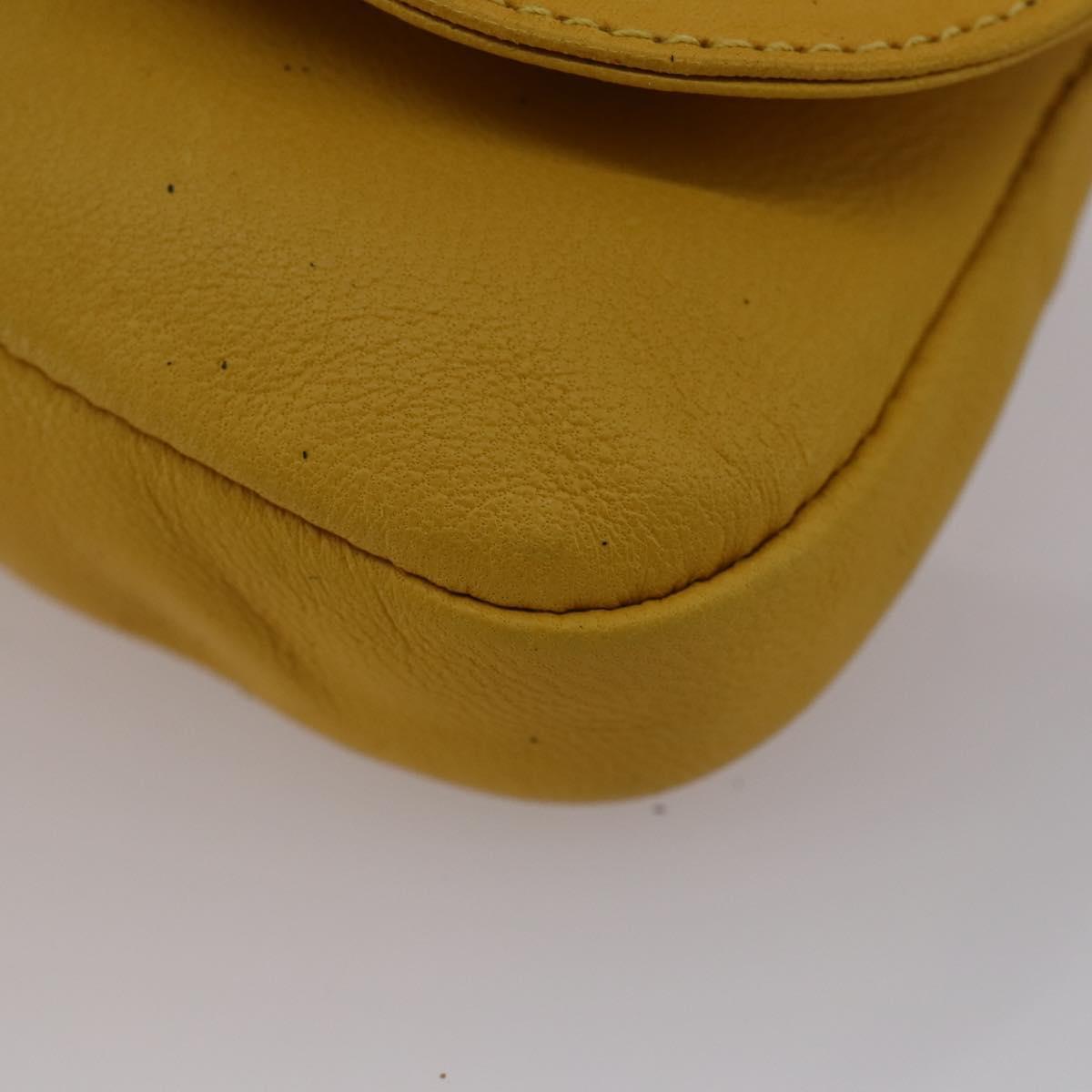 GUCCI Bamboo Sewing Set Leather Yellow Auth 147379