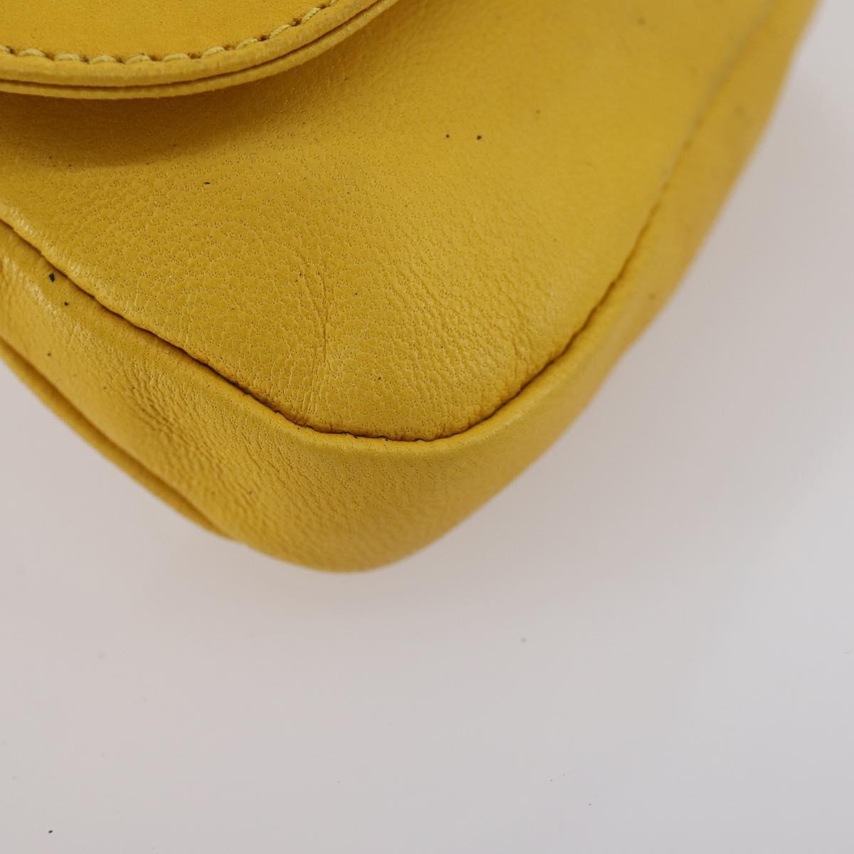 GUCCI Bamboo Sewing Set Leather Yellow Auth 147379