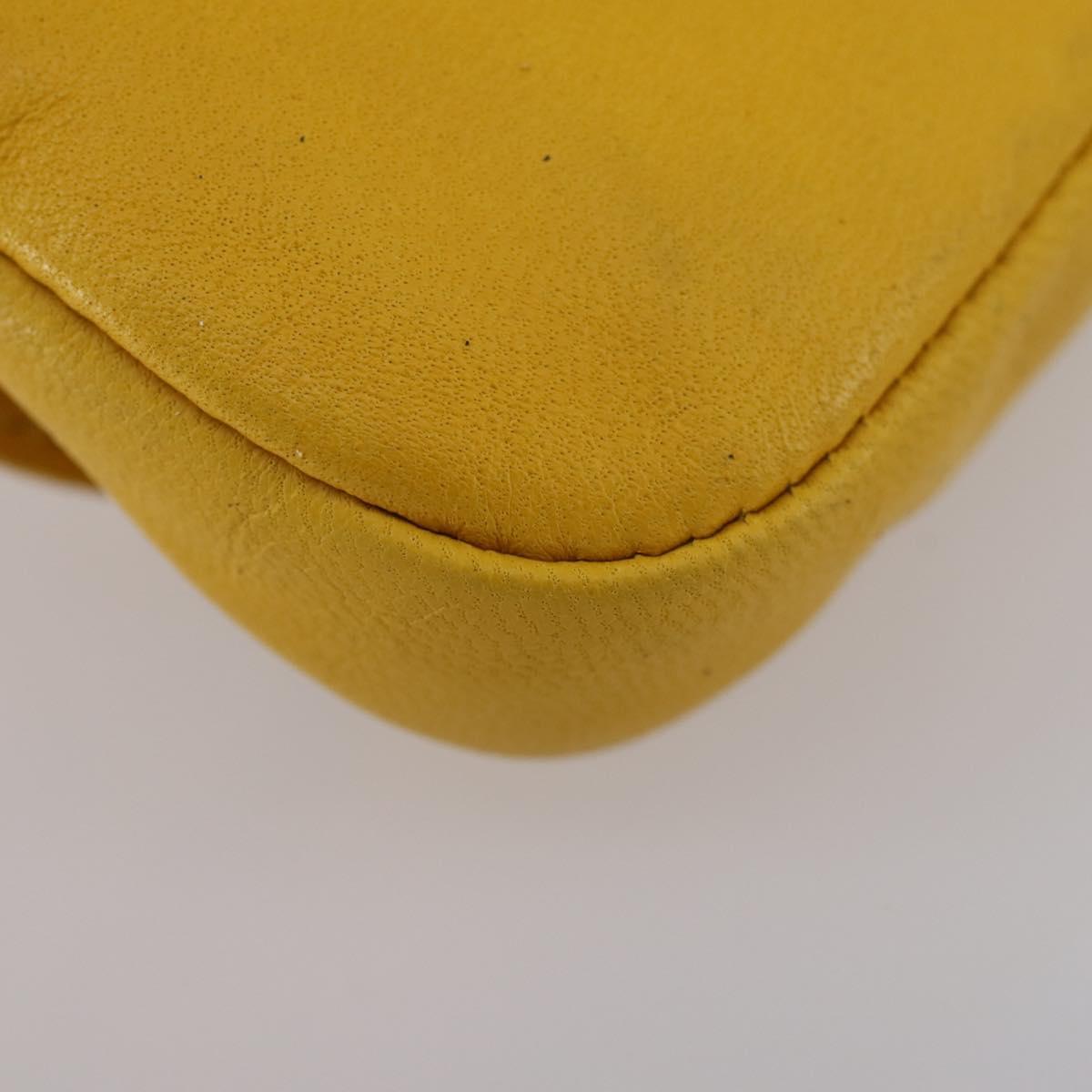 GUCCI Bamboo Sewing Set Leather Yellow Auth 147379