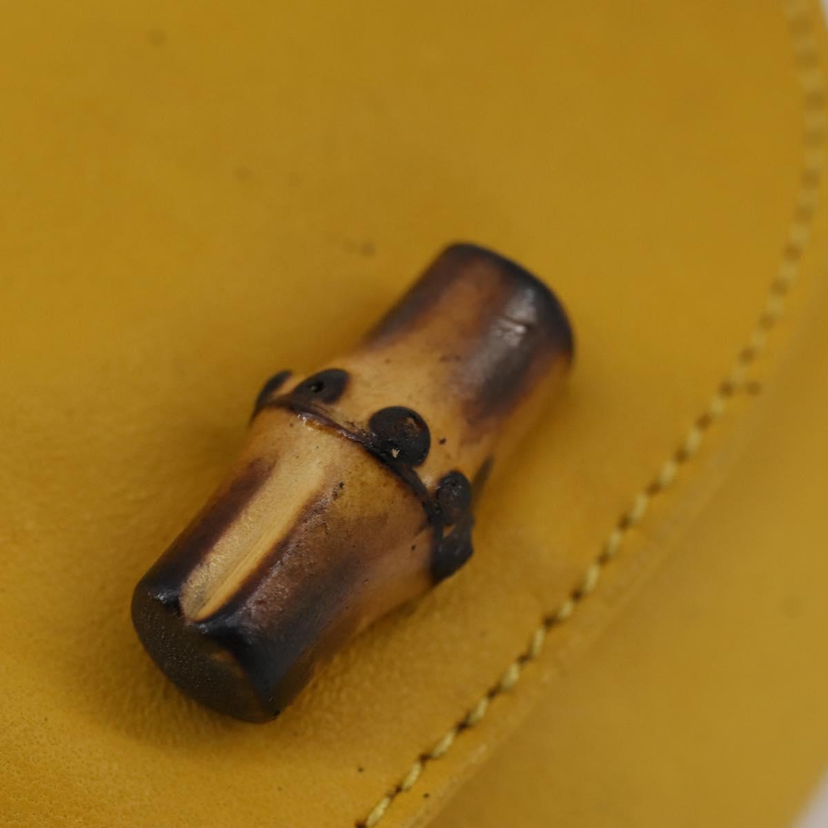 GUCCI Bamboo Sewing Set Leather Yellow Auth 147379