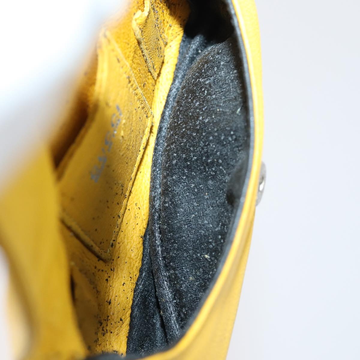 GUCCI Bamboo Sewing Set Leather Yellow Auth 147379