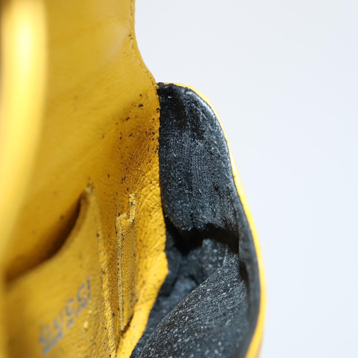 GUCCI Bamboo Sewing Set Leather Yellow Auth 147379