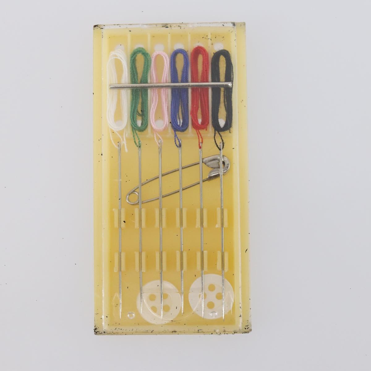 GUCCI Bamboo Sewing Set Leather Yellow Auth 147379