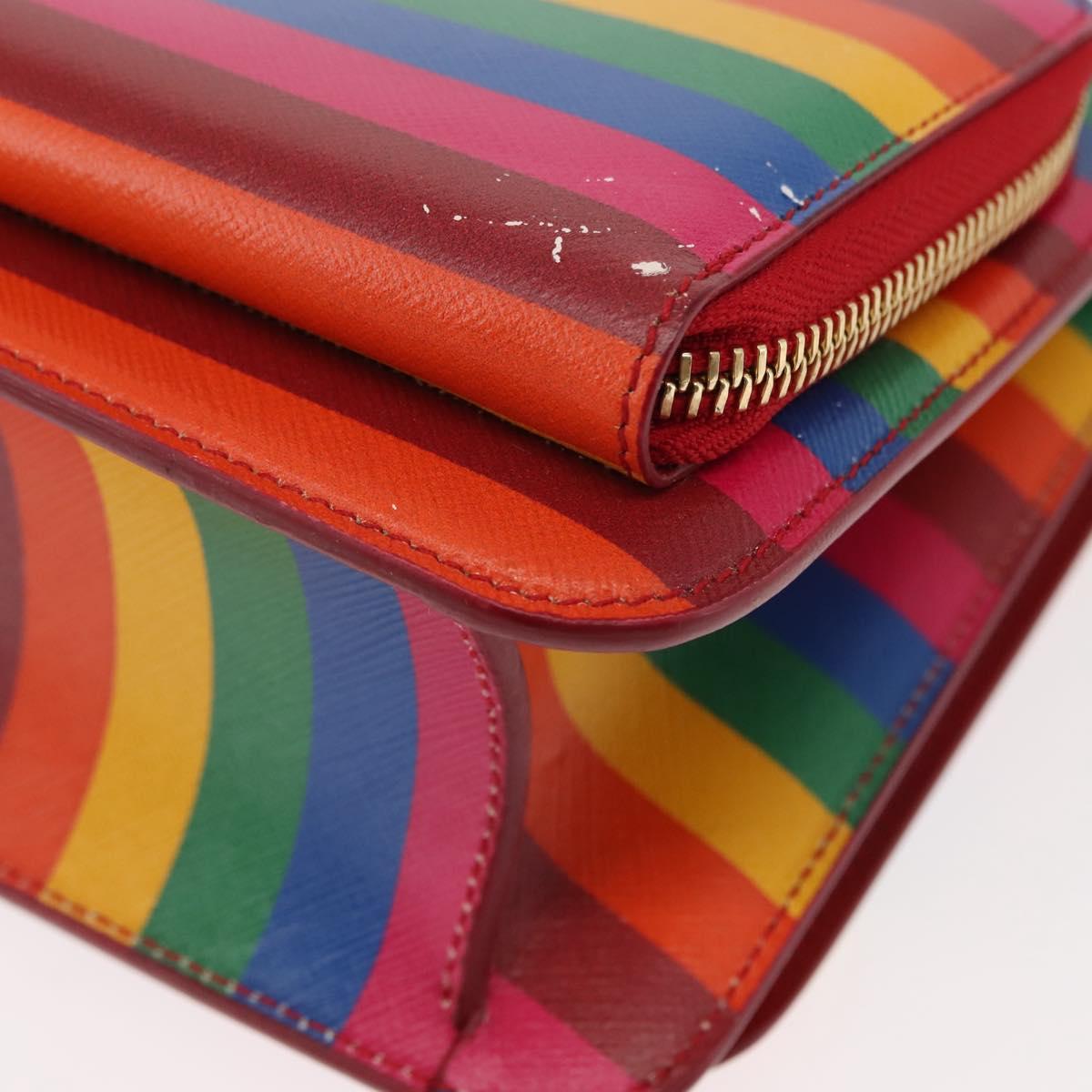 Salvatore Ferragamo Vala Shoulder Bag Leather Multicolor Gold Auth 147386