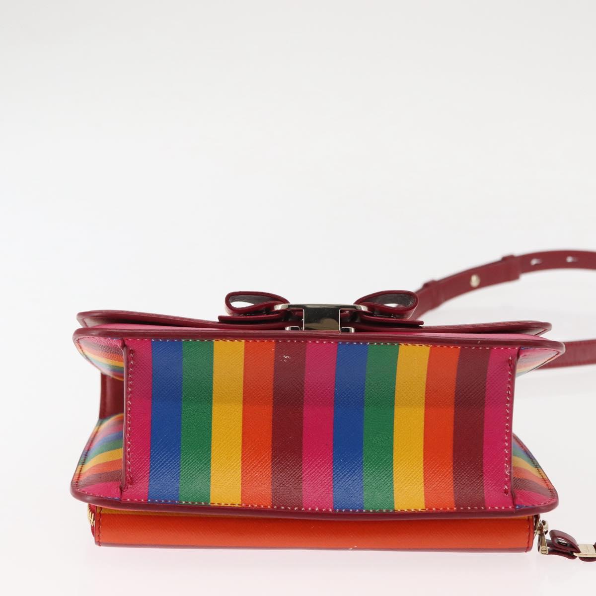 Salvatore Ferragamo Vala Shoulder Bag Leather Multicolor Gold Auth 147386