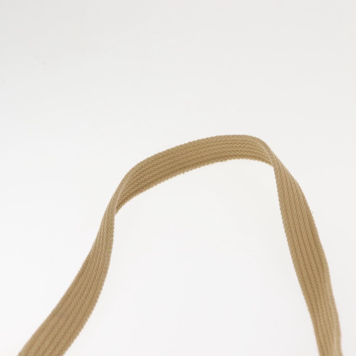 Christian Dior Honeycomb Canvas Shoulder Bag Beige Gold Auth 147390