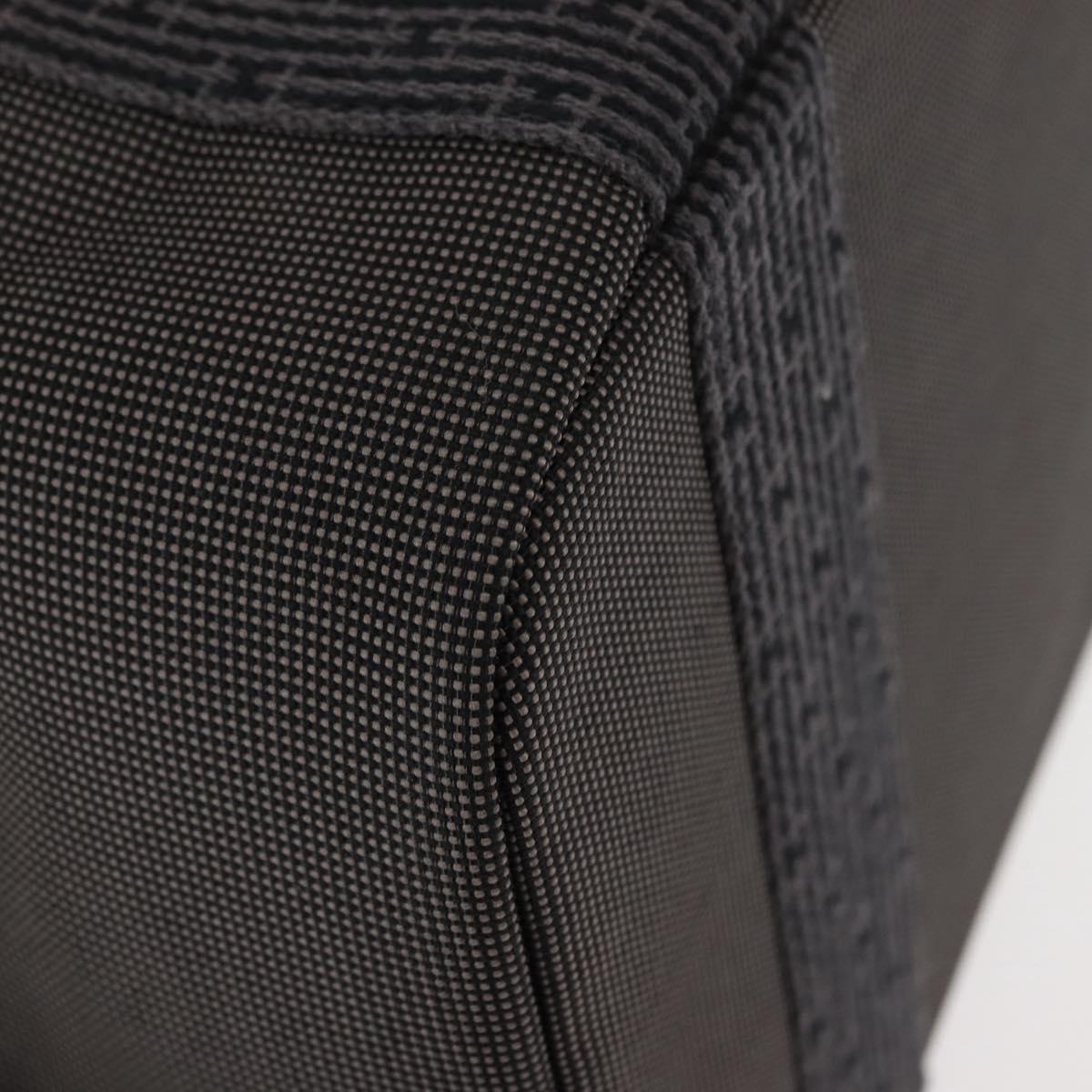 HERMES Vanity Her Line Cosmetic Pouch Canvas Gray Auth 147392