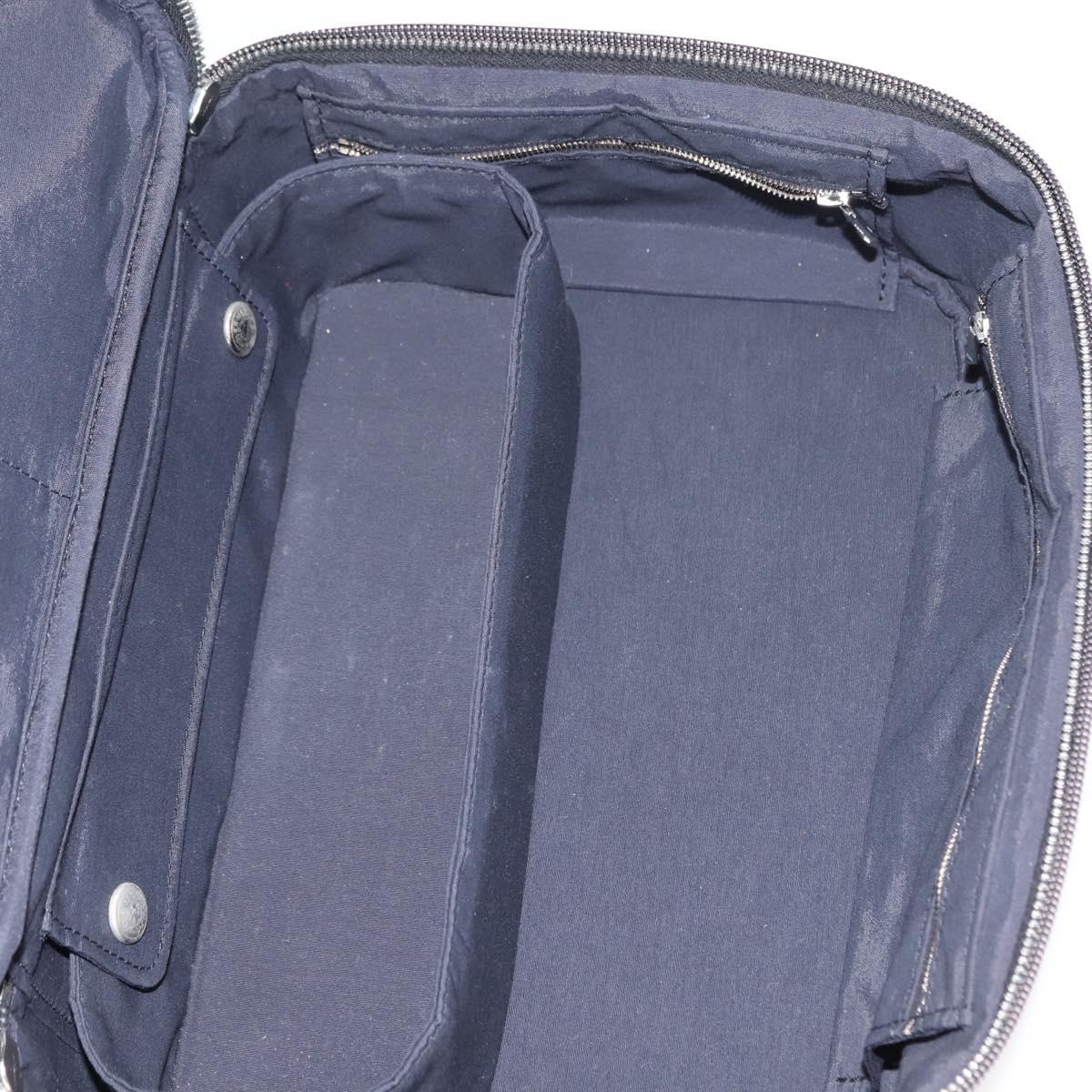 HERMES Vanity Her Line Cosmetic Pouch Canvas Gray Auth 147392