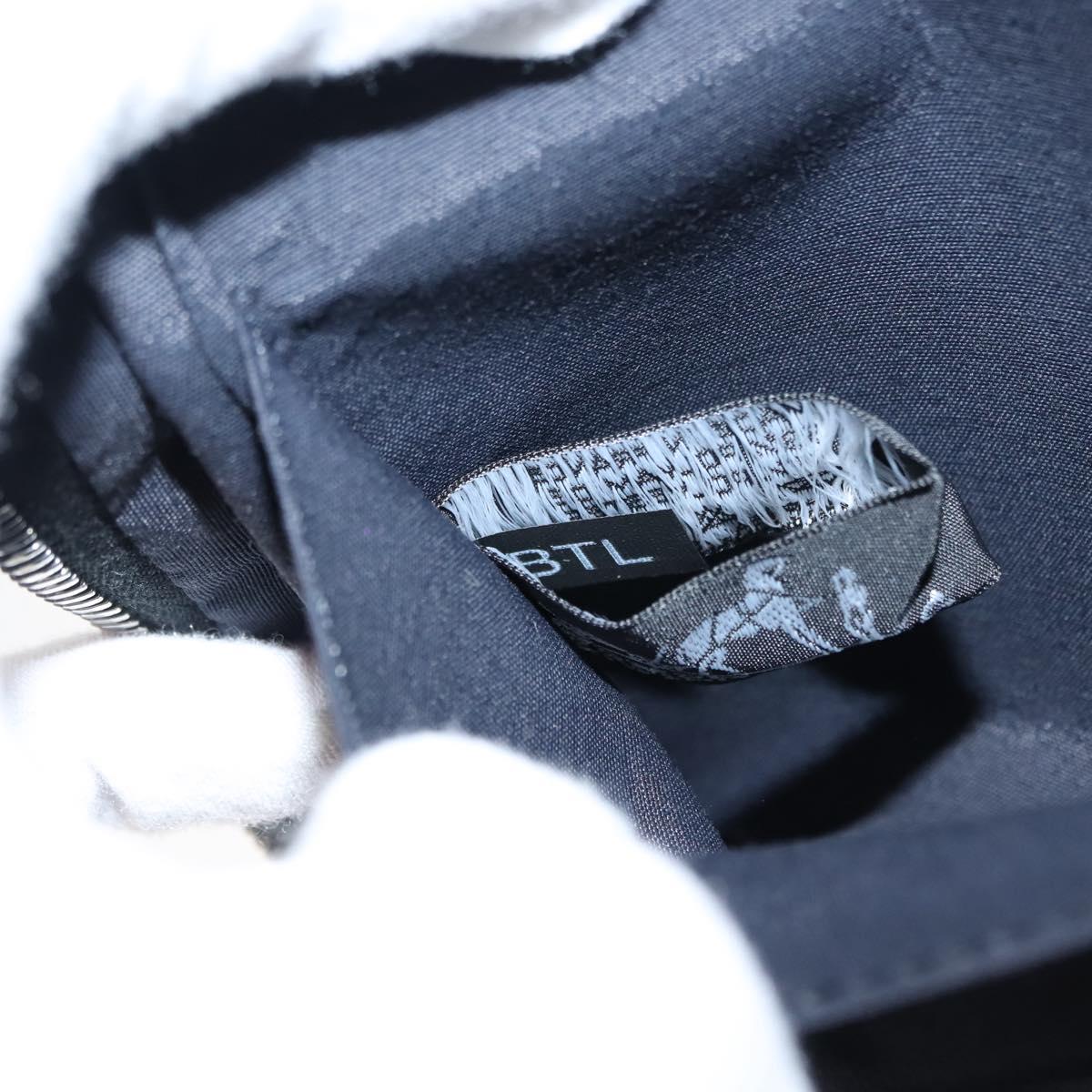 HERMES Vanity Her Line Cosmetic Pouch Canvas Gray Auth 147392