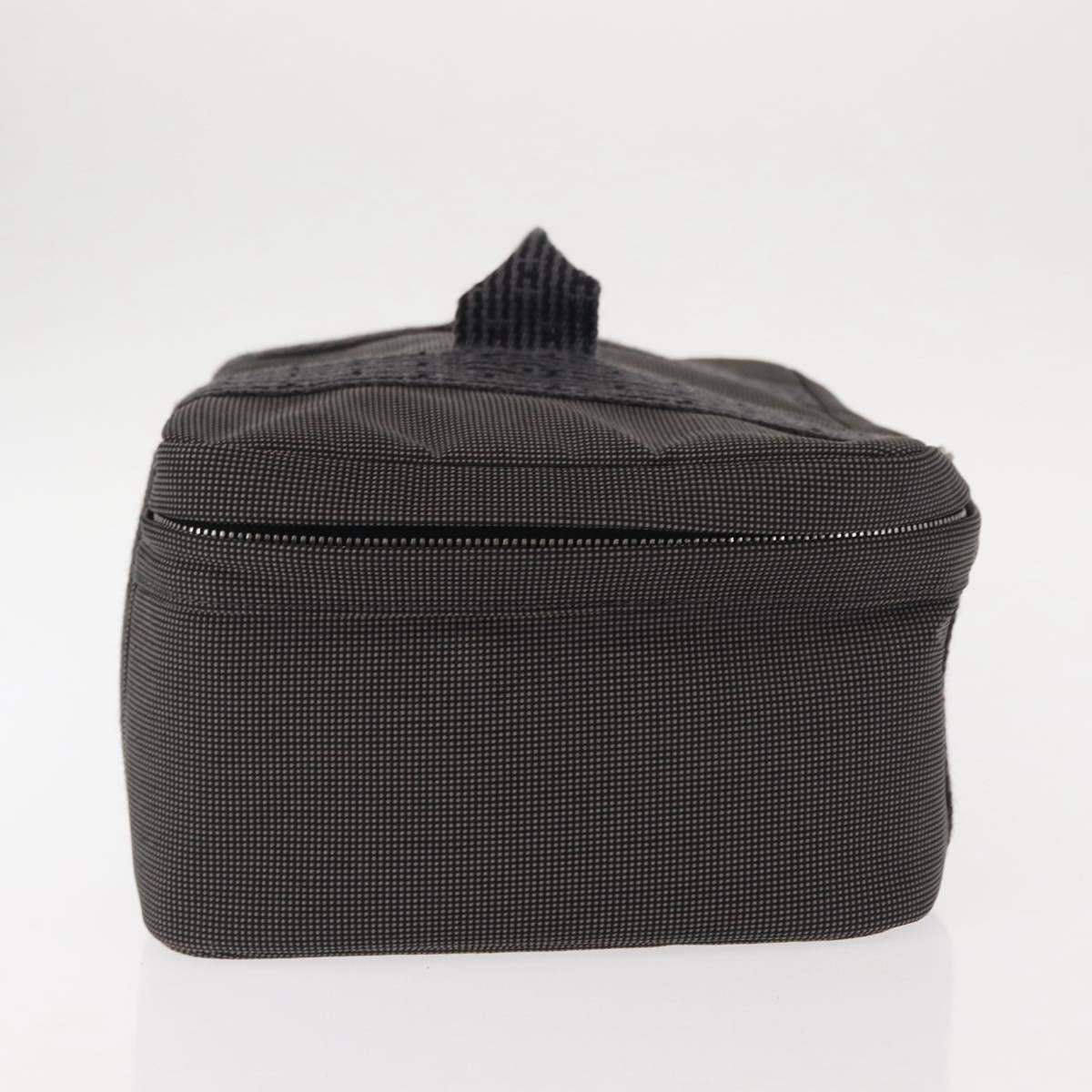 HERMES Vanity Her Line Cosmetic Pouch Canvas Gray Auth 147392