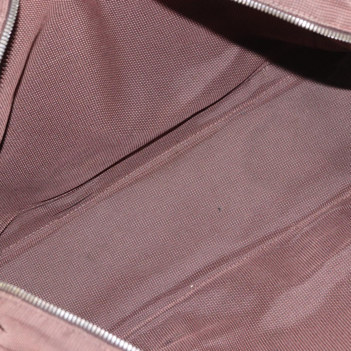 HERMES Her Line MM Tote Bag Canvas Brown Silver Auth 147393