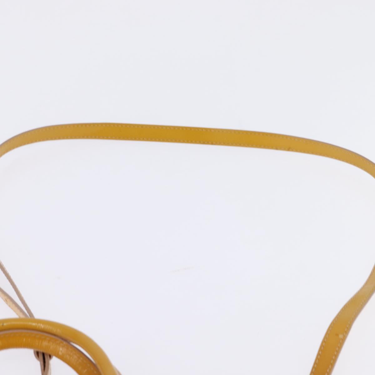 FENDI PETITE 2JOURS Hand Bag Leather Yellow Silver Auth 147396