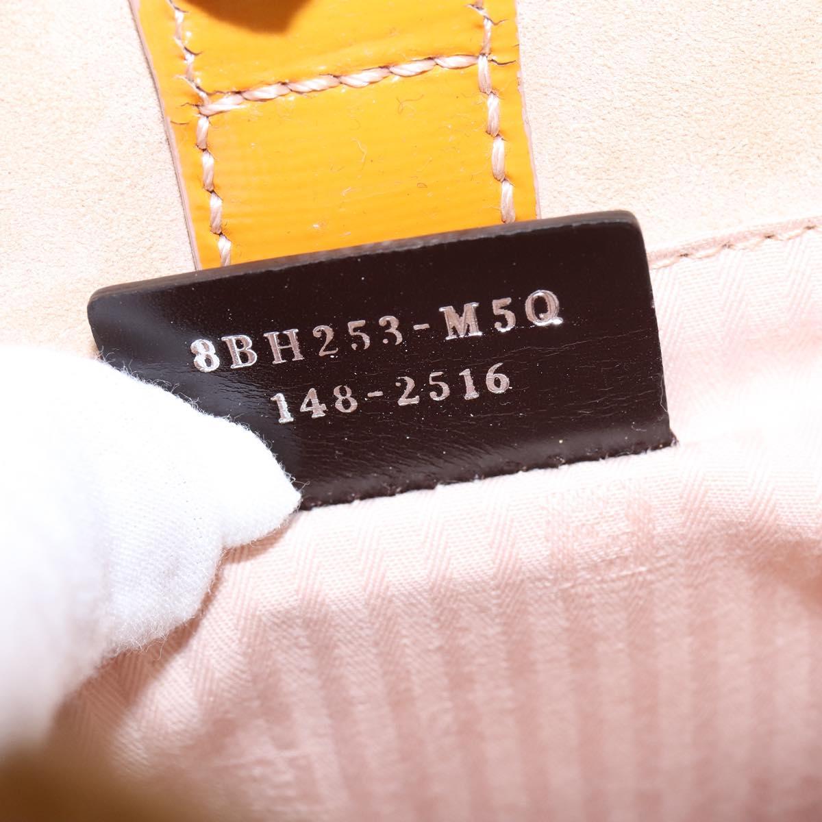 FENDI PETITE 2JOURS Hand Bag Leather Yellow Silver Auth 147396