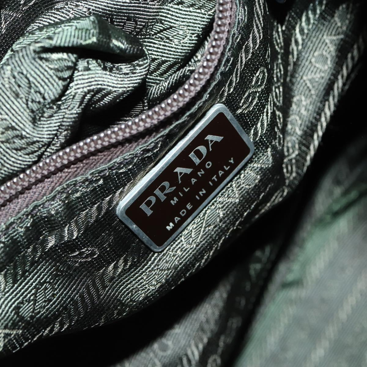 PRADA Backpack Nylon Khaki Silver Auth 147399