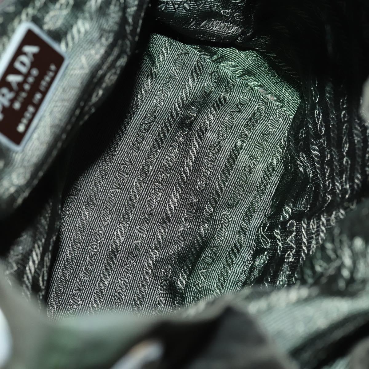 PRADA Backpack Nylon Khaki Silver Auth 147399